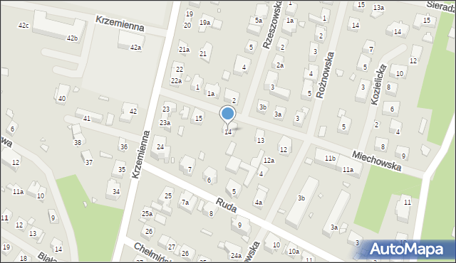 Szczecin, Miechowska, 14, mapa Szczecina