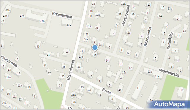 Szczecin, Miechowska, 15, mapa Szczecina