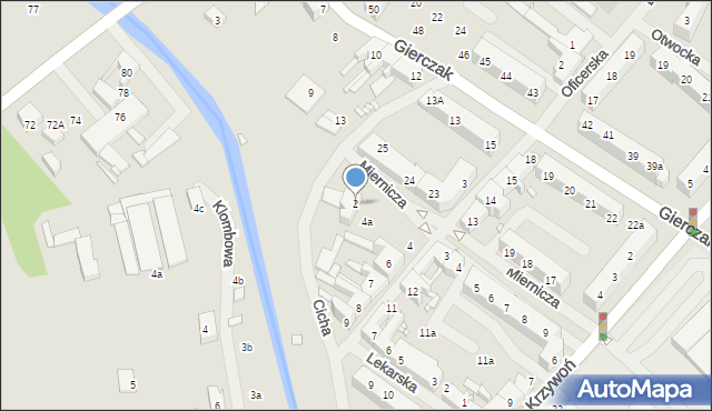 Szczecin, Miernicza, 2, mapa Szczecina
