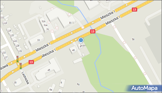 Szczecin, Mieszka I, 47, mapa Szczecina