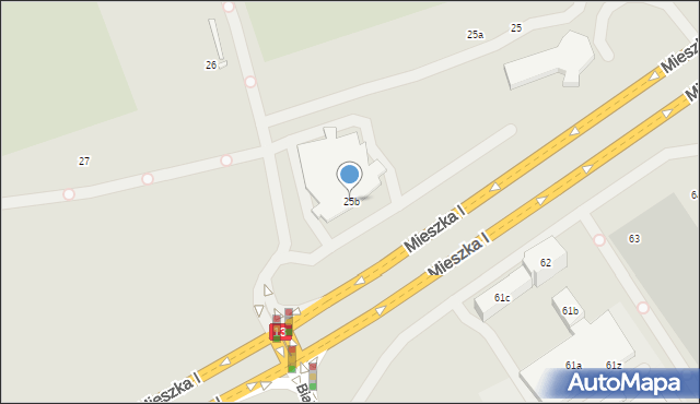 Szczecin, Mieszka I, 25b, mapa Szczecina