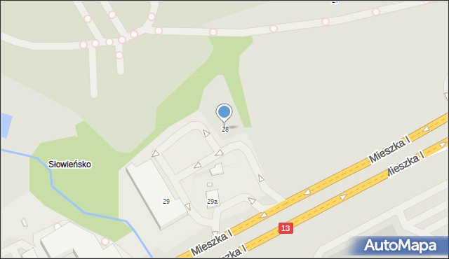 Szczecin, Mieszka I, 28, mapa Szczecina