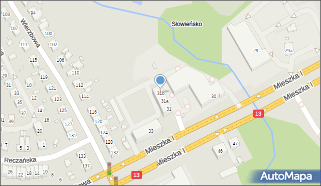 Szczecin, Mieszka I, 31b, mapa Szczecina