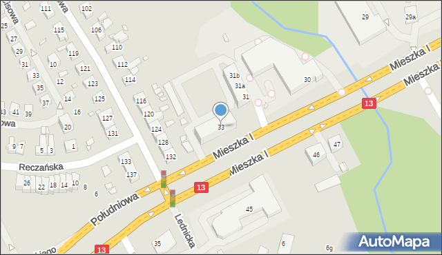 Szczecin, Mieszka I, 33, mapa Szczecina