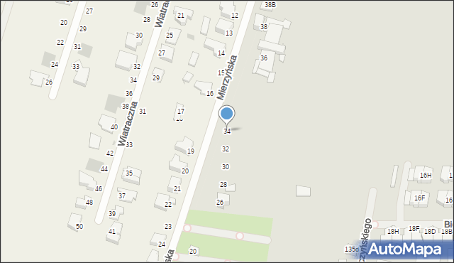 Szczecin, Mierzyńska, 34, mapa Szczecina