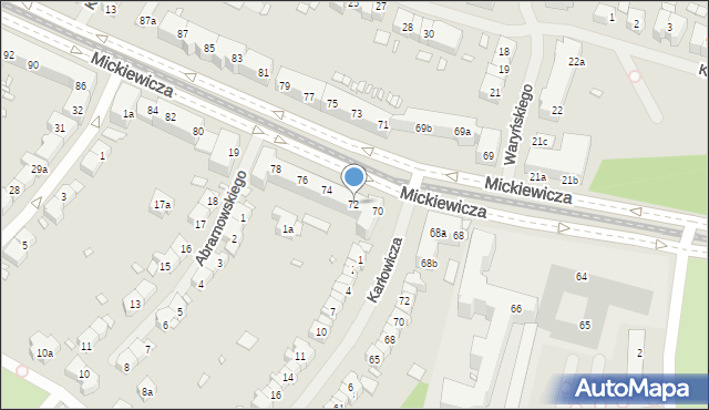 Szczecin, Mickiewicza Adama, 72, mapa Szczecina