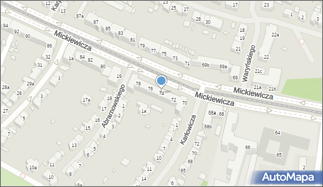Szczecin, Mickiewicza Adama, 74, mapa Szczecina
