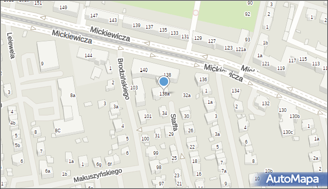 Szczecin, Mickiewicza Adama, 138a, mapa Szczecina