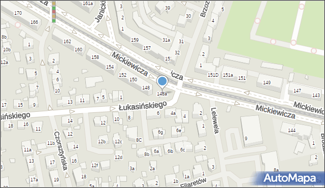 Szczecin, Mickiewicza Adama, 148a, mapa Szczecina