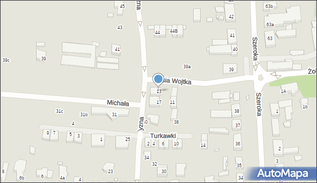 Szczecin, Misia Wojtka, 13, mapa Szczecina