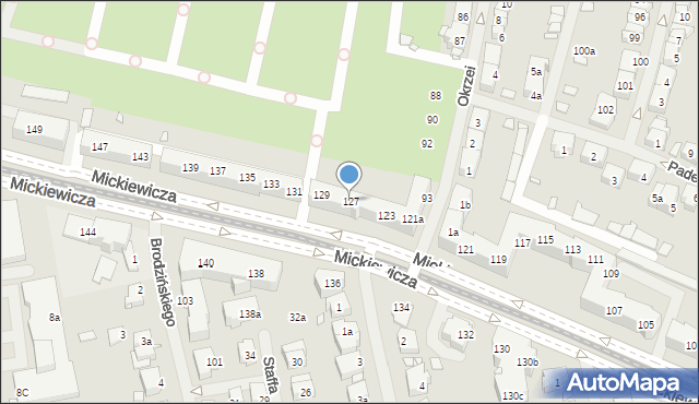 Szczecin, Mickiewicza Adama, 127, mapa Szczecina