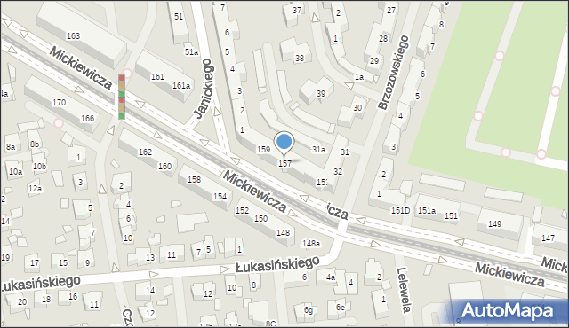 Szczecin, Mickiewicza Adama, 157, mapa Szczecina