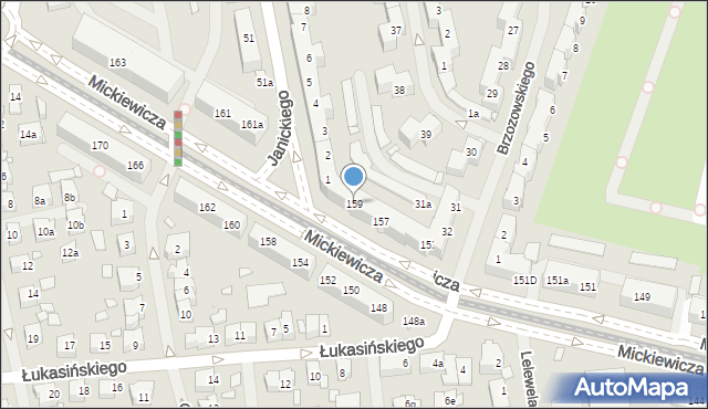 Szczecin, Mickiewicza Adama, 159, mapa Szczecina