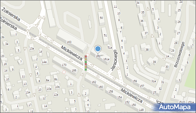 Szczecin, Mickiewicza Adama, 161, mapa Szczecina