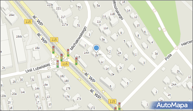 Szczecin, Michałowskiego Piotra, 1b, mapa Szczecina