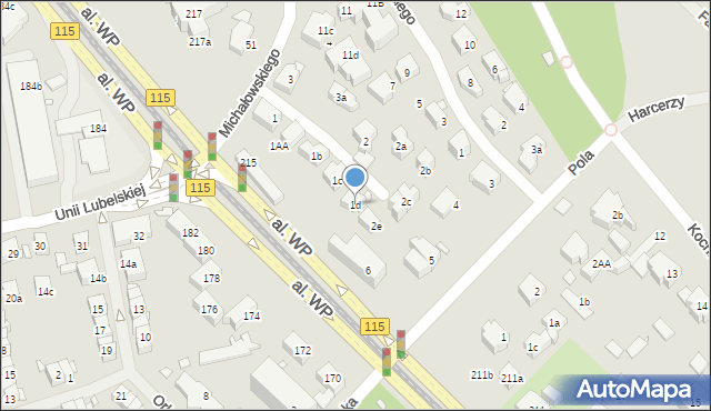 Szczecin, Michałowskiego Piotra, 1d, mapa Szczecina