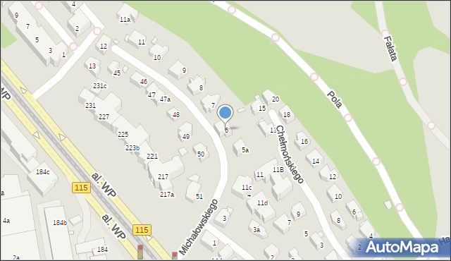 Szczecin, Michałowskiego Piotra, 6, mapa Szczecina