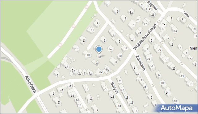 Szczecin, Milewskiego Tadeusza, 8a, mapa Szczecina