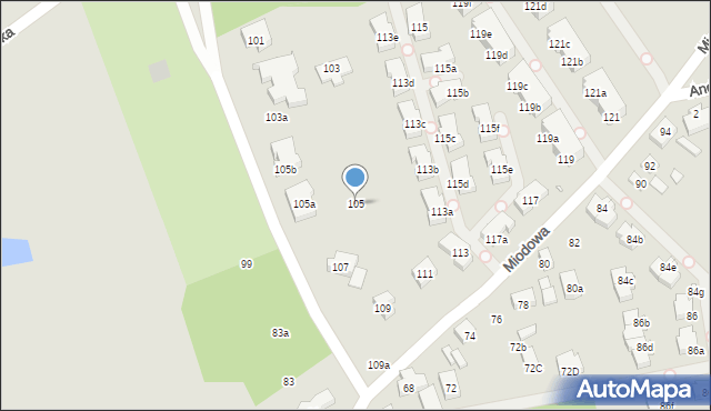 Szczecin, Miodowa, 105, mapa Szczecina