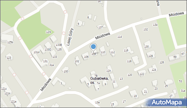 Szczecin, Miodowa, 108, mapa Szczecina