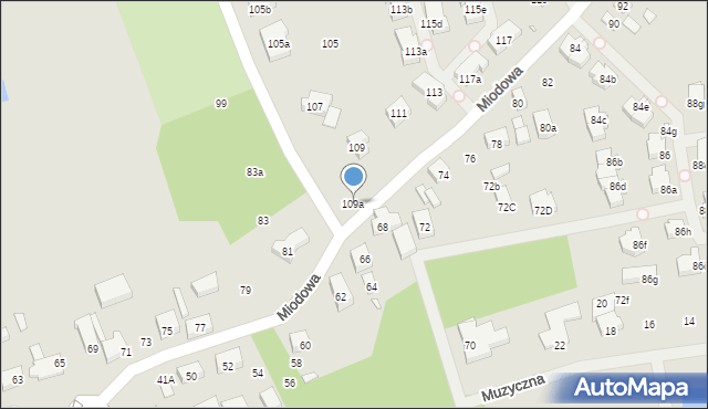 Szczecin, Miodowa, 109a, mapa Szczecina