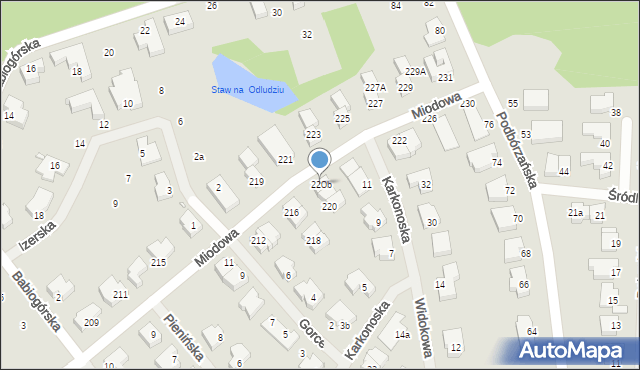 Szczecin, Miodowa, 220b, mapa Szczecina