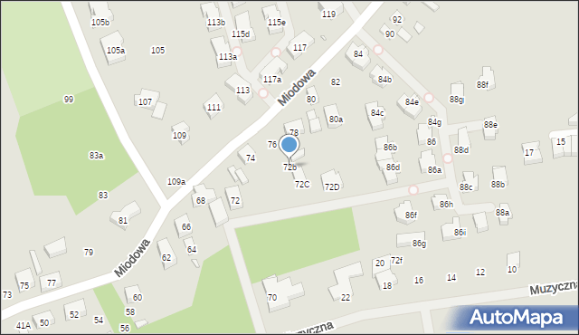 Szczecin, Miodowa, 72b, mapa Szczecina