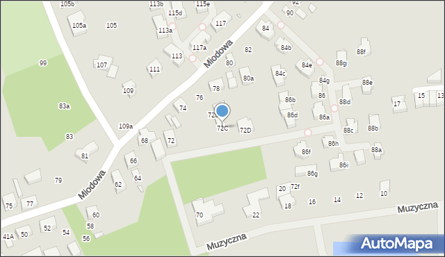 Szczecin, Miodowa, 72C, mapa Szczecina