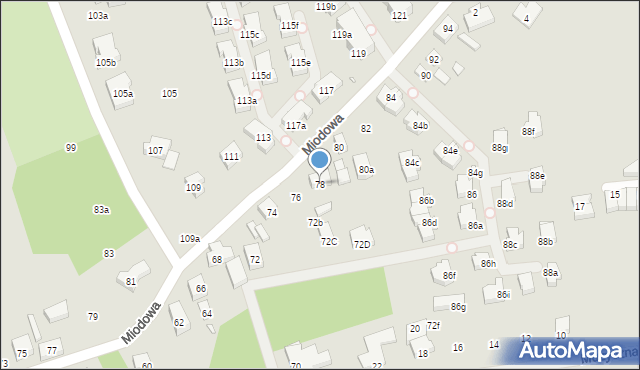 Szczecin, Miodowa, 78, mapa Szczecina