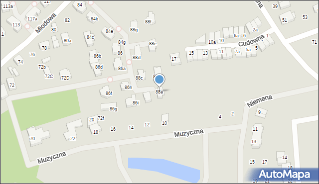 Szczecin, Miodowa, 88a, mapa Szczecina