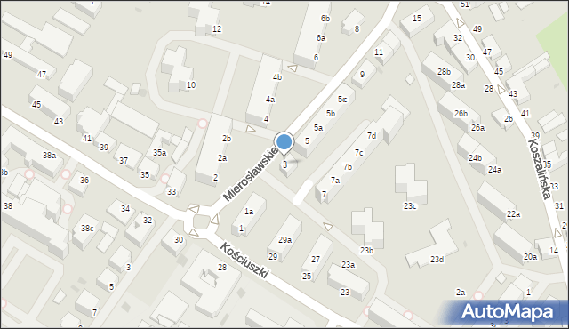 Szczecinek, Mierosławskiego Ludwika, gen., 3, mapa Szczecinek