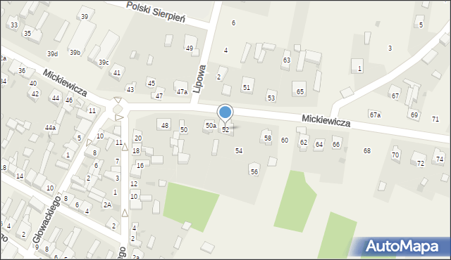 Szczerców, Mickiewicza Adama, 52, mapa Szczerców