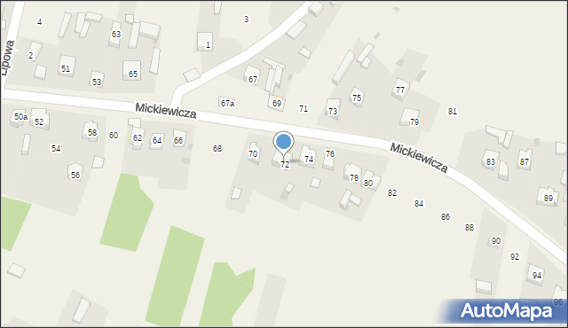 Szczerców, Mickiewicza Adama, 72, mapa Szczerców
