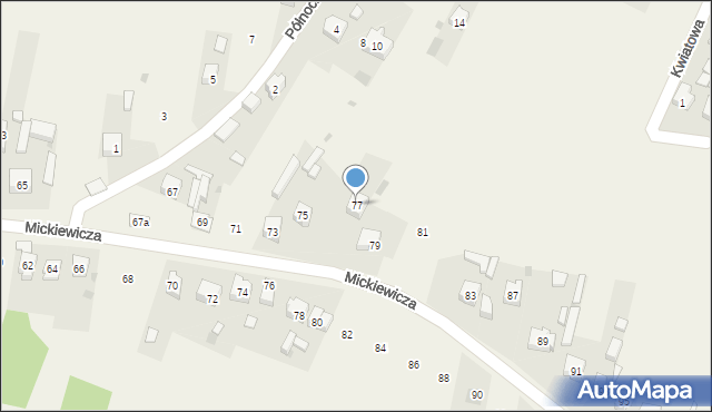 Szczerców, Mickiewicza Adama, 77, mapa Szczerców