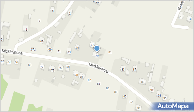 Szczerców, Mickiewicza Adama, 79, mapa Szczerców