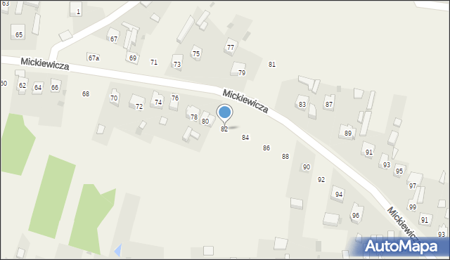 Szczerców, Mickiewicza Adama, 82, mapa Szczerców