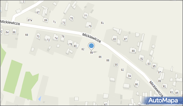 Szczerców, Mickiewicza Adama, 84, mapa Szczerców