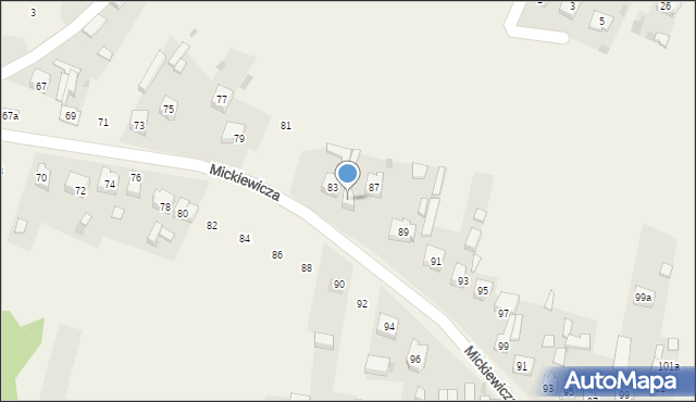 Szczerców, Mickiewicza Adama, 85, mapa Szczerców