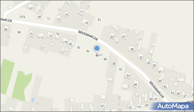 Szczerców, Mickiewicza Adama, 86, mapa Szczerców