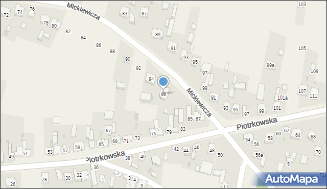 Szczerców, Mickiewicza Adama, 96, mapa Szczerców