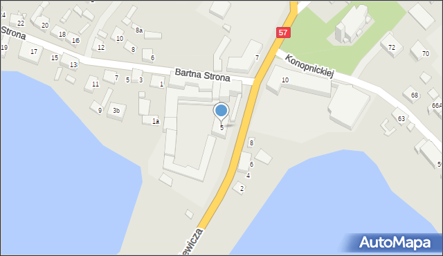 Szczytno, Mickiewicza Adama, 5, mapa Szczytno