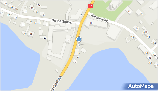 Szczytno, Mickiewicza Adama, 8, mapa Szczytno