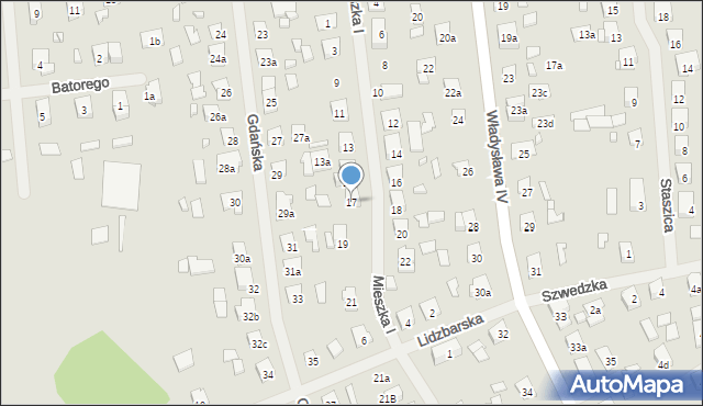 Szczytno, Mieszka I, 17, mapa Szczytno