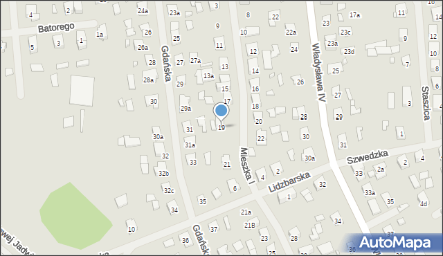 Szczytno, Mieszka I, 19, mapa Szczytno