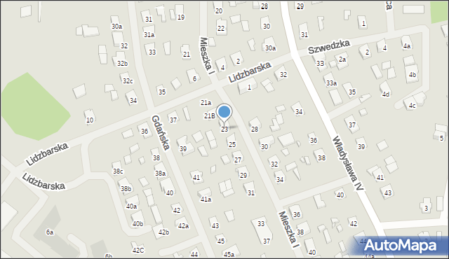 Szczytno, Mieszka I, 23, mapa Szczytno