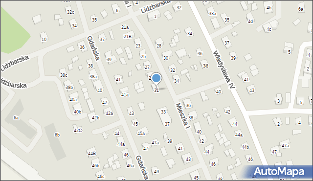 Szczytno, Mieszka I, 31, mapa Szczytno