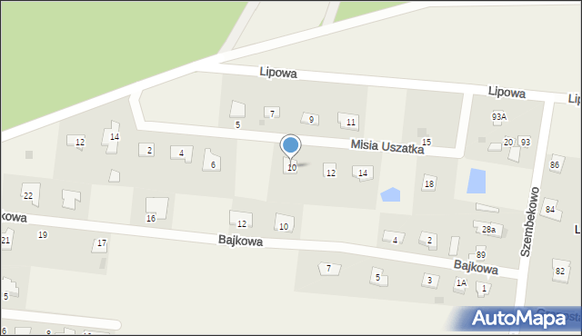Szembekowo, Misia Uszatka, 10, mapa Szembekowo