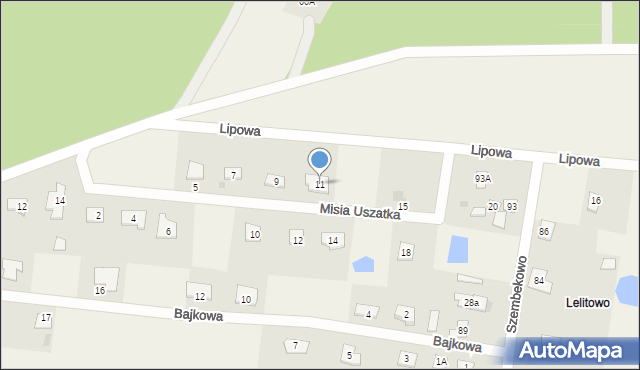 Szembekowo, Misia Uszatka, 11, mapa Szembekowo