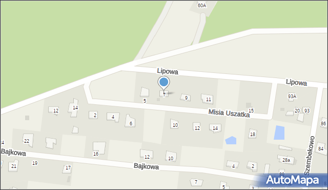 Szembekowo, Misia Uszatka, 7, mapa Szembekowo