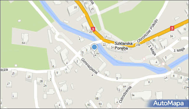 Szklarska Poręba, Mickiewicza Adama, 1A, mapa Szklarska Poręba